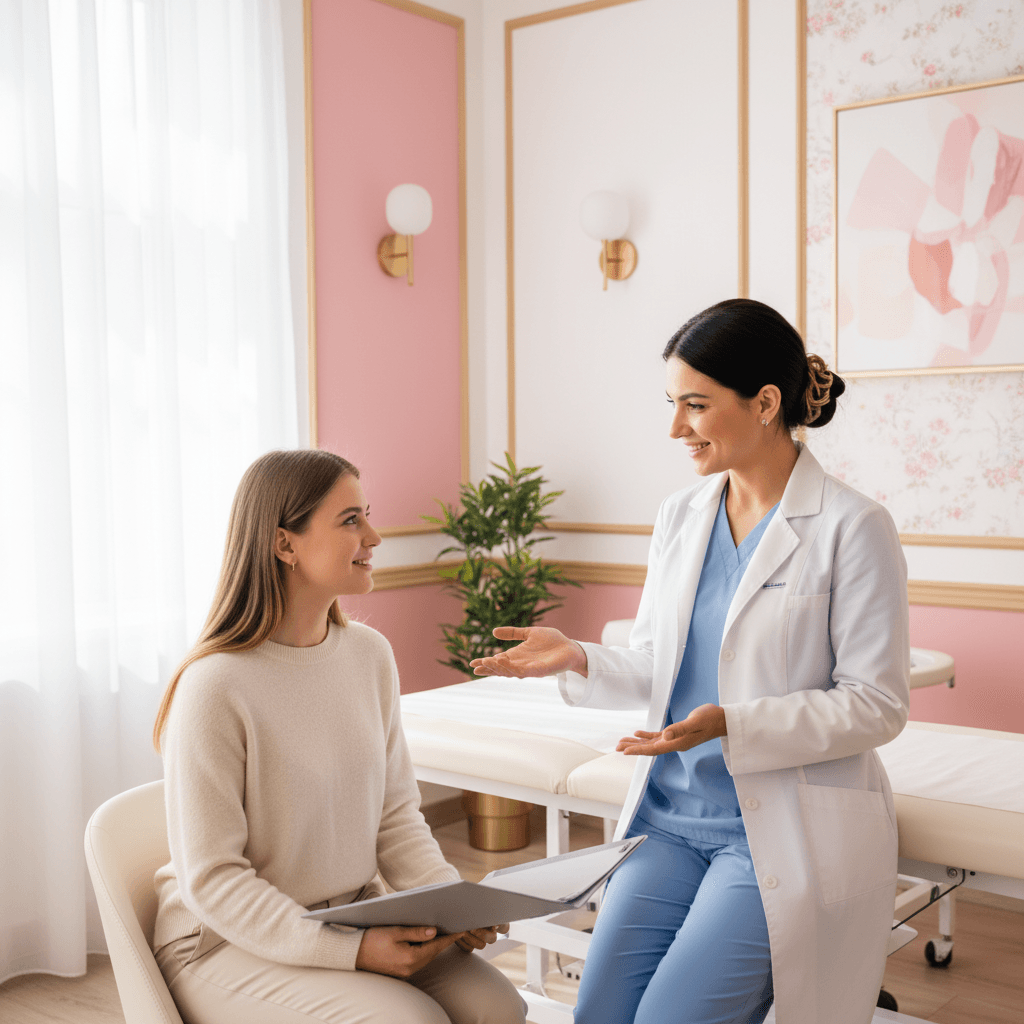 Doctor consulting with a young woman